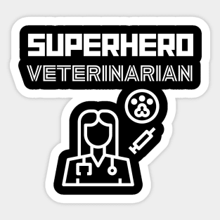 Superhero Veterinarian Lady Sticker